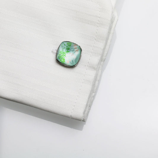 Cuff Links Rose Tree Light Blue TAMARUSAN