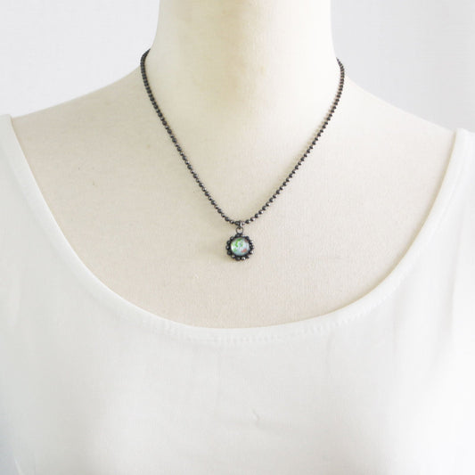 Necklace Small Roses Blue TAMARUSAN