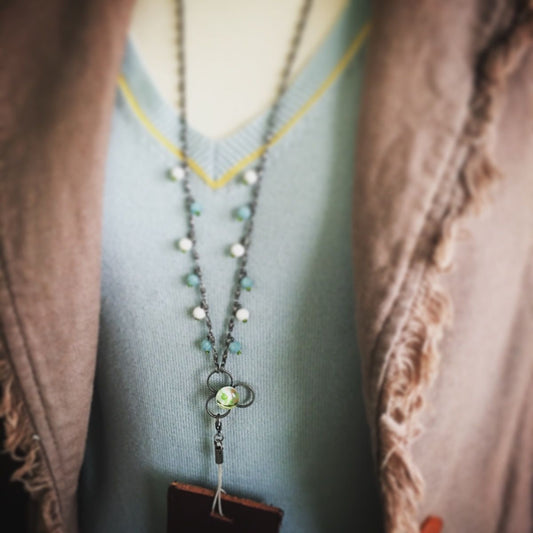 Id Holder Neck Strap Blue Rose Amazonite TAMARUSAN