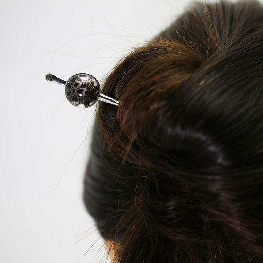 Silver925 Hairpin Black Cherry Blossom TAMARUSAN