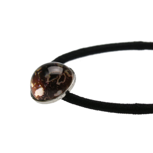 Silver925 Simple Hair Elastic Sakura Round Black TAMARUSAN