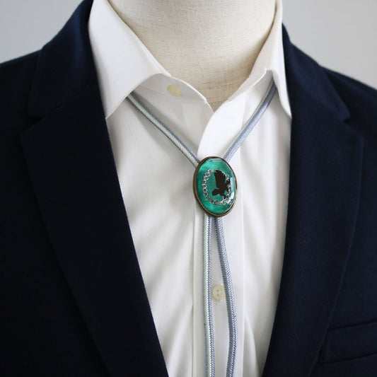 Silk Braid Bolo Tie Eagle Green TAMARUSAN