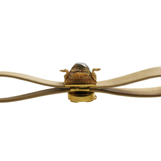 Bow Tie Leather Button Cover Blue TAMARUSAN