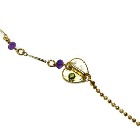 Eyeglass Chain Heart Amethyst Gold TAMARUSAN