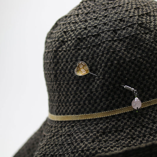 Hatpin Rose Quartz Heart Pink TAMARUSAN