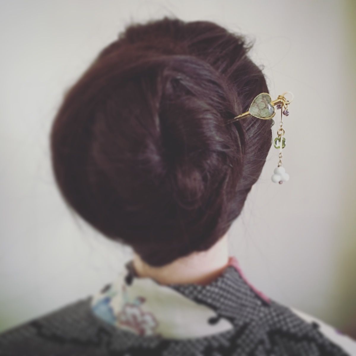 One Stick Hairpin Heart Peridot Blue 24k TAMARUSAN