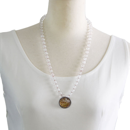 Lsize Necklace Rose Quartz Pink TAMARUSAN