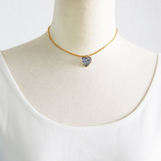 Choker Heart Water Surface Blue Gold TAMARUSAN