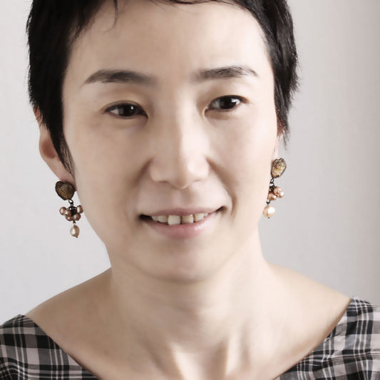 Pierced Earrings Pink Heart TAMARUSAN