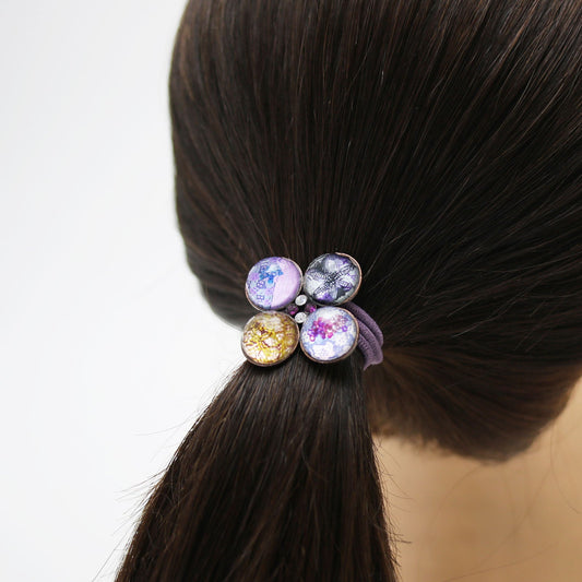 Gorgeous Hair Elastic Purple Flower Resin TAMARUSAN