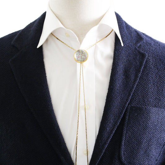 Chain Bolo Tie Blue 24k Gold Amethyst TAMARUSAN