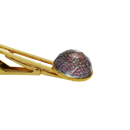 Tie Clip Surface Water Resin Gold Blue TAMARUSAN