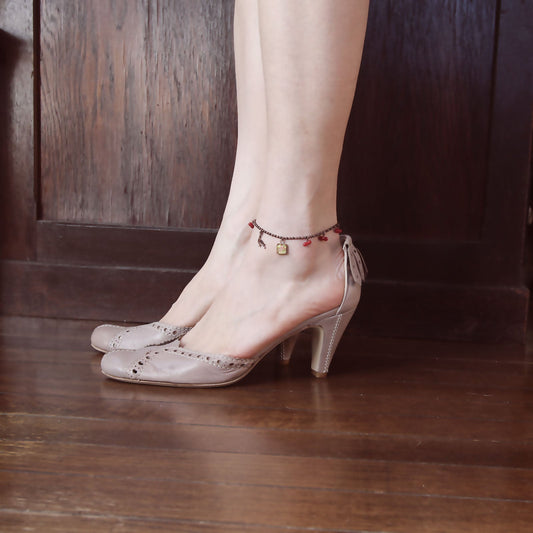 Anklet Coral Bird Handmade Red TAMARUSAN