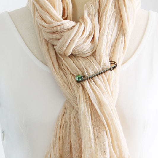 Safety Pin Brooch Amazonazite Green TAMARUSAN