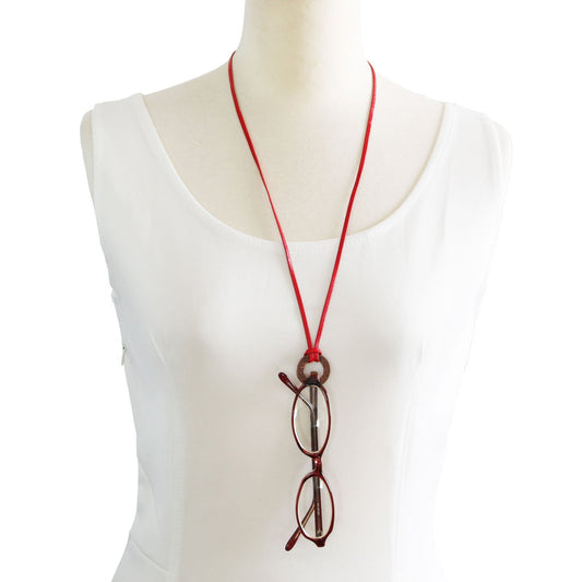 Eyeglass Holder Red Watermelon Leather TAMARUSAN