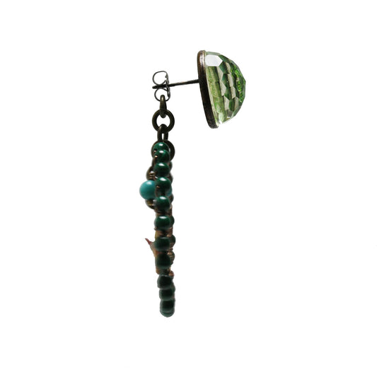 Pierced Earrings Green Dinosaur Malachite TAMARUSAN