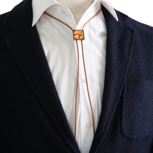 Leather Strap Bolo Tie Red Watermelon TAMARUSAN