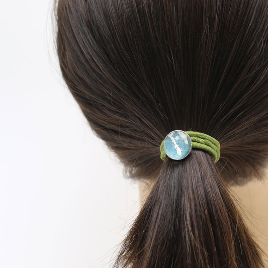 Simple Hair Elastic Blue Color Round TAMARUSAN