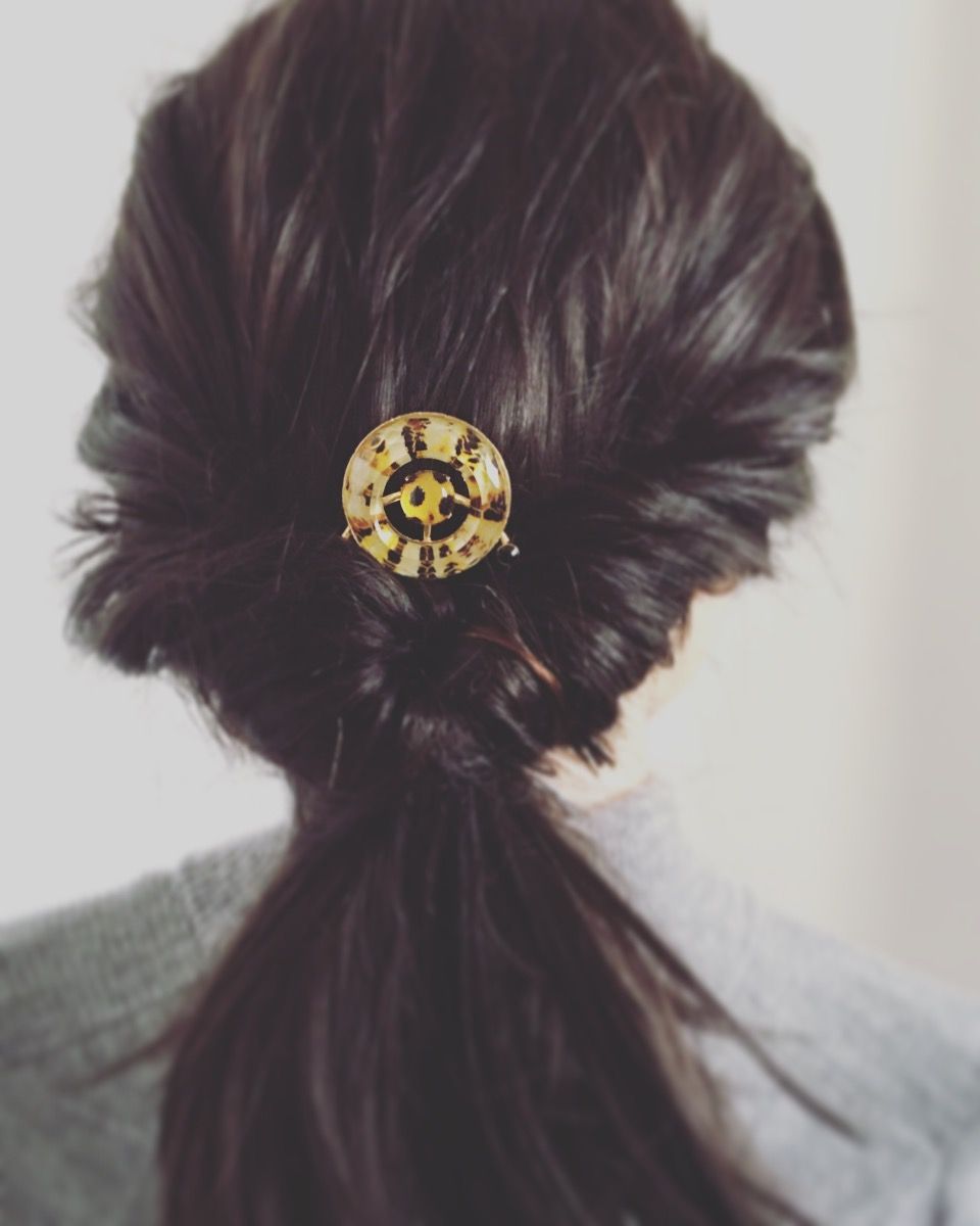 Hair Comb Tiger Cat Gold Yellow TAMARUSAN