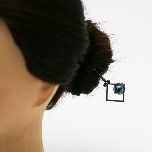 Changeable Ornament Hairpin Card Blue TAMARUSAN