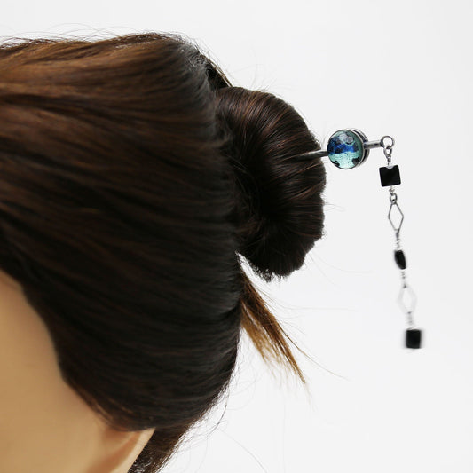 Stick Hairpin Card Blue Onyx TAMARUSAN