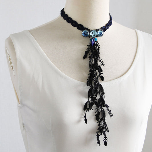 Ribbon Choker Blue Lace Card TAMARUSAN