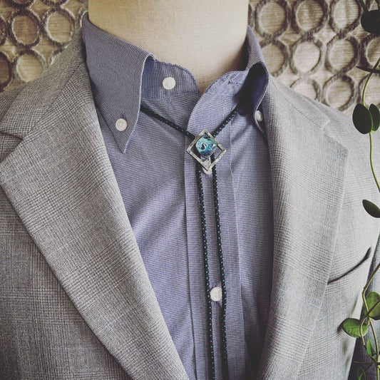 Silk Braid Bolo Tie Brown Orange Mizuhiki TAMARUSAN