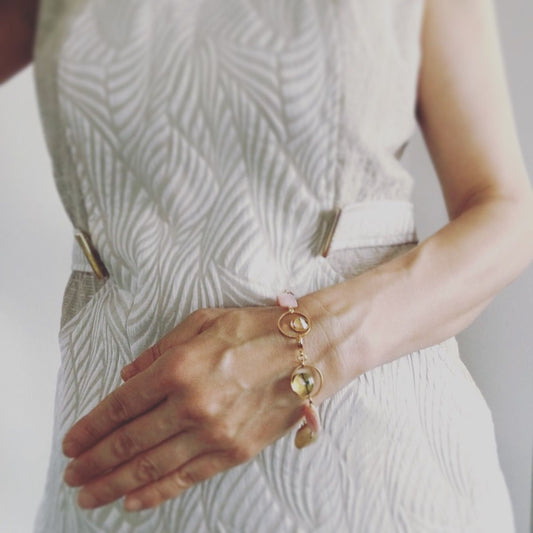 Bracelet Cross Freshwater Pearl Gold Multicolor TAMARUSAN