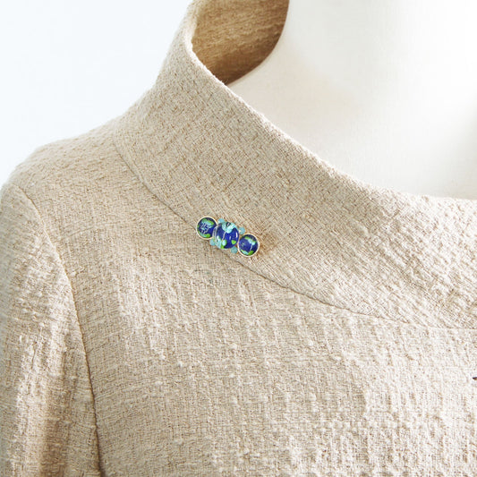 Brooch Gold Vine Blue TAMARUSAN