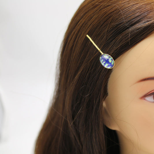 Hairpin Blue Ellipse Gold TAMARUSAN