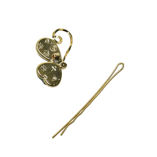 Butterfly Gorgeous Hairpin Blue Vine Gold TAMARUSAN
