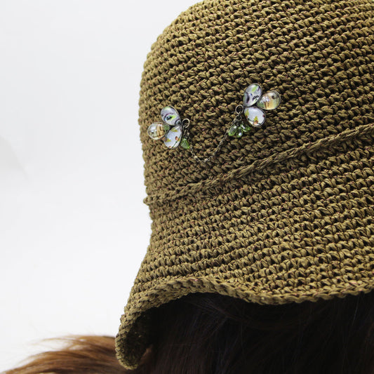 Hatpin Green Leaf Peridot TAMARUSAN