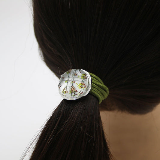 Hair Elastic Green Grass White Simple TAMARUSAN