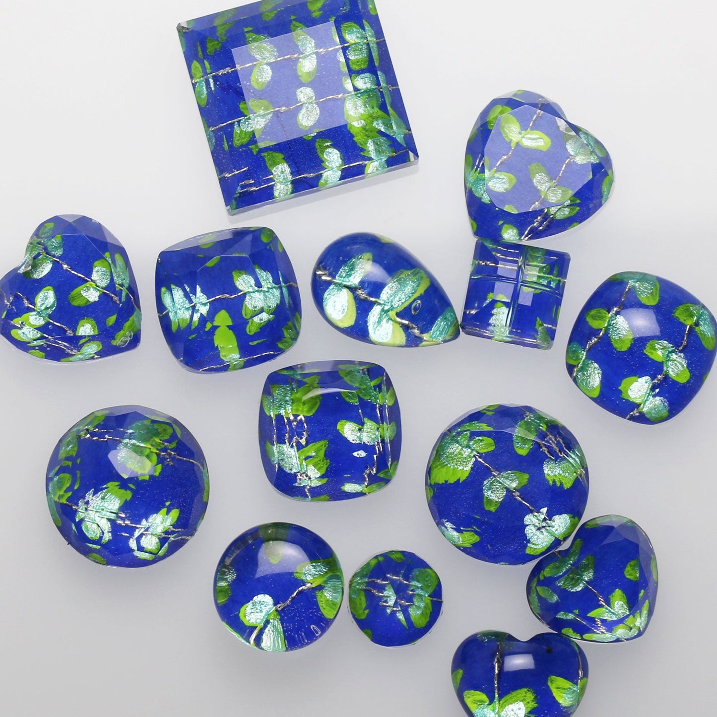 Silk Braid Bolo Tie Blue Vine Gold TAMARUSAN