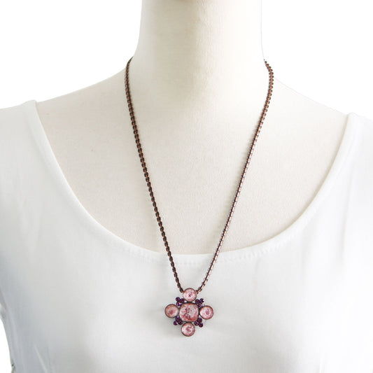 Brooch Necklace Pink Plum 2Way TAMARUSAN