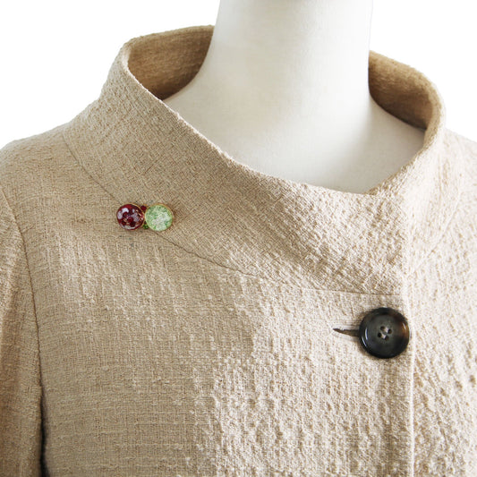 Brooch Plum Red Gold TAMARUSAN