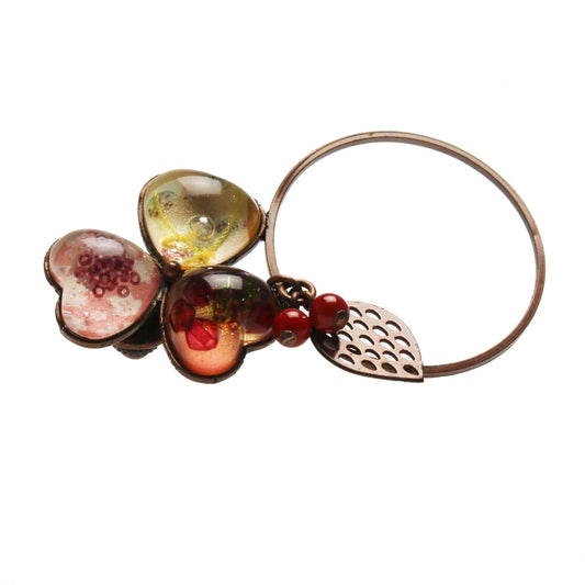 Eyeglass Holder Brooch Violet Coral Red TAMARUSAN