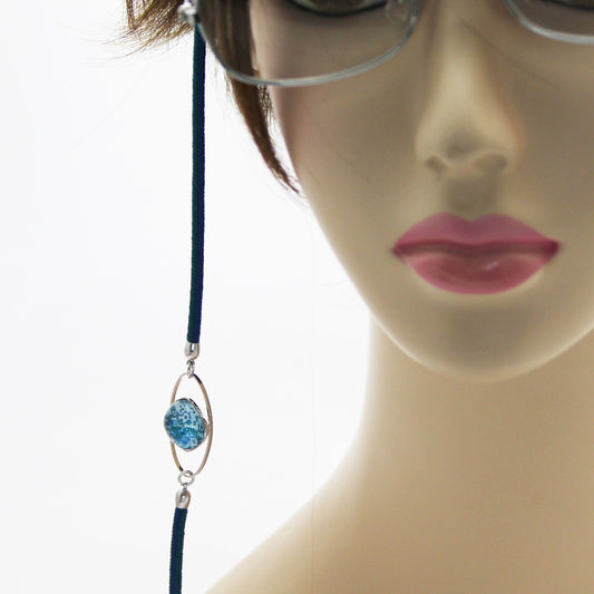 Eyeglass Chain Magnetic Blue Silk TAMARUSAN