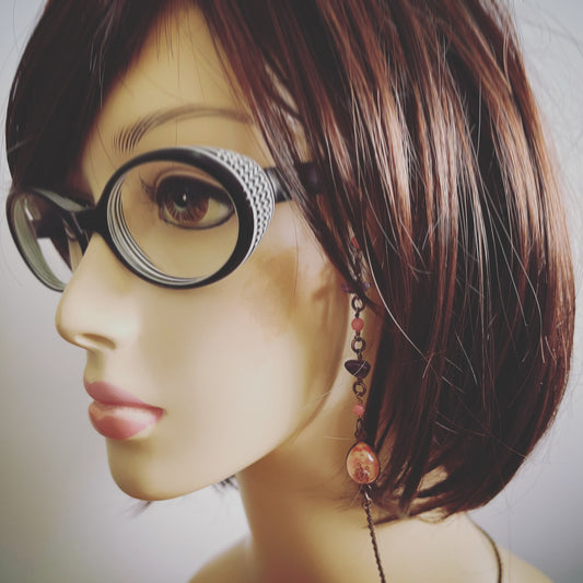 Eyewear Chain Pink Plum Rhodonite TAMARUSAN