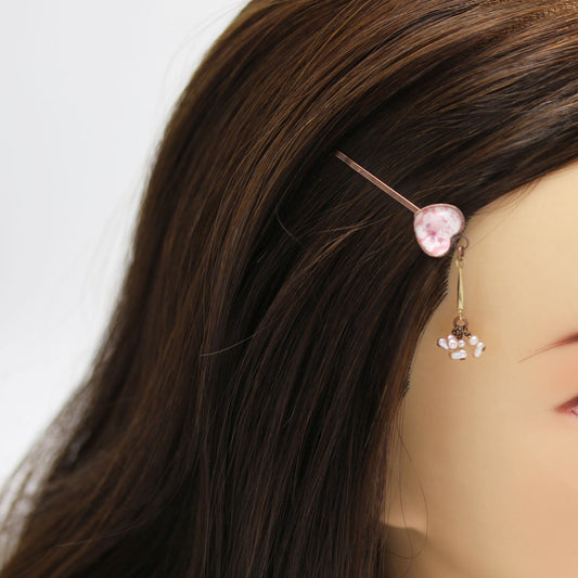Hairpin Pink Plum Freshwater Pearl TAMARUSAN
