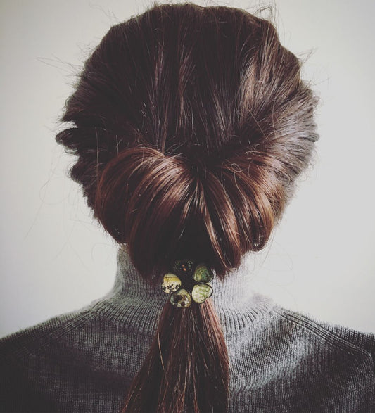 Hair Elastic Flower Green Mix Resin TAMARUSAN