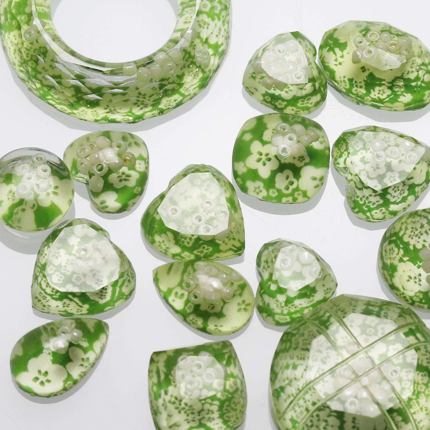 Hairpin Barrette Felt Plum Resin Green TAMARUSAN