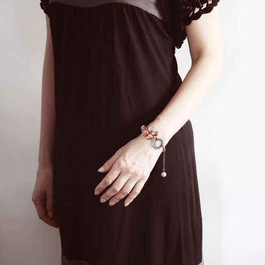 Bracelet Butterfly Vortex Orange Pink TAMARUSAN