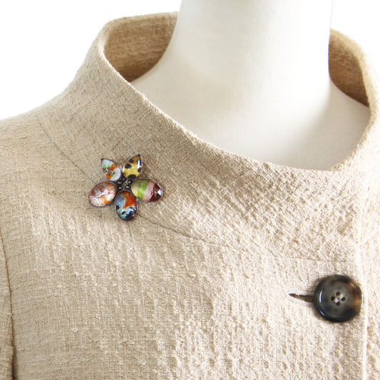 Brooch Necklace 2Way Orange Flower TAMARUSAN