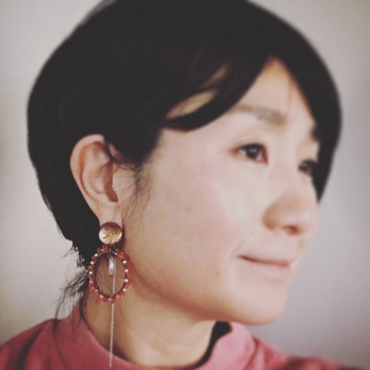 Hoop Earrings Orange Carnelian TAMARUSAN