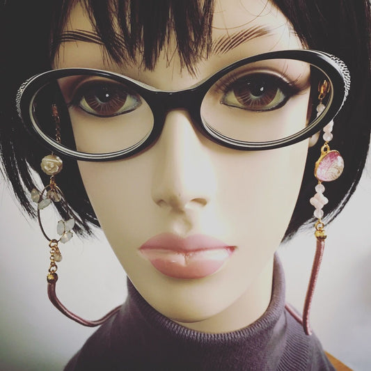 Eyeglass Chain Braid Silk Rose Pink TAMARUSAN