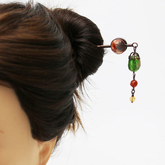 One Stick Hairpin Carnelian Orange TAMARUSAN
