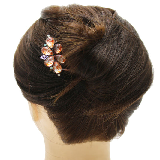 Double Prong Hair Stick Orange Vortex TAMARUSAN