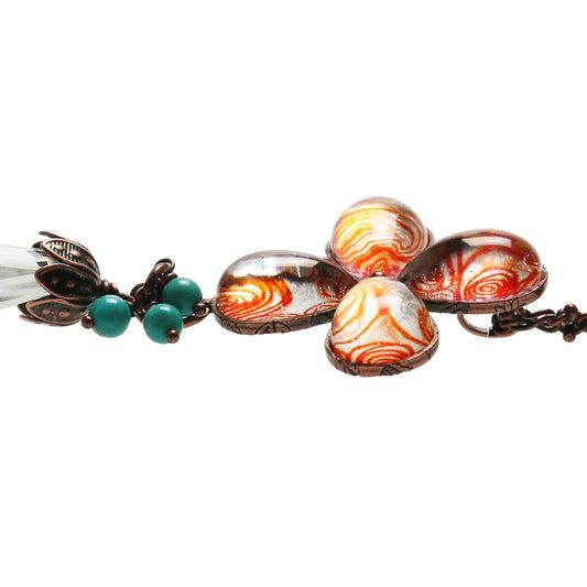 Magnifying Glass Orange Turquoise Carnelian TAMARUSAN