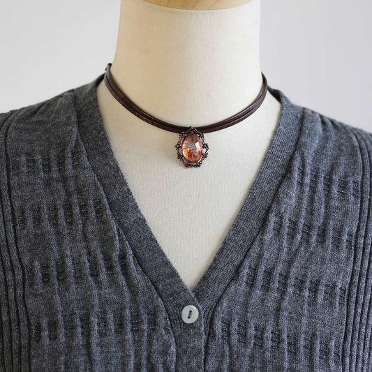 Choker Orange Double Leather TAMARUSAN